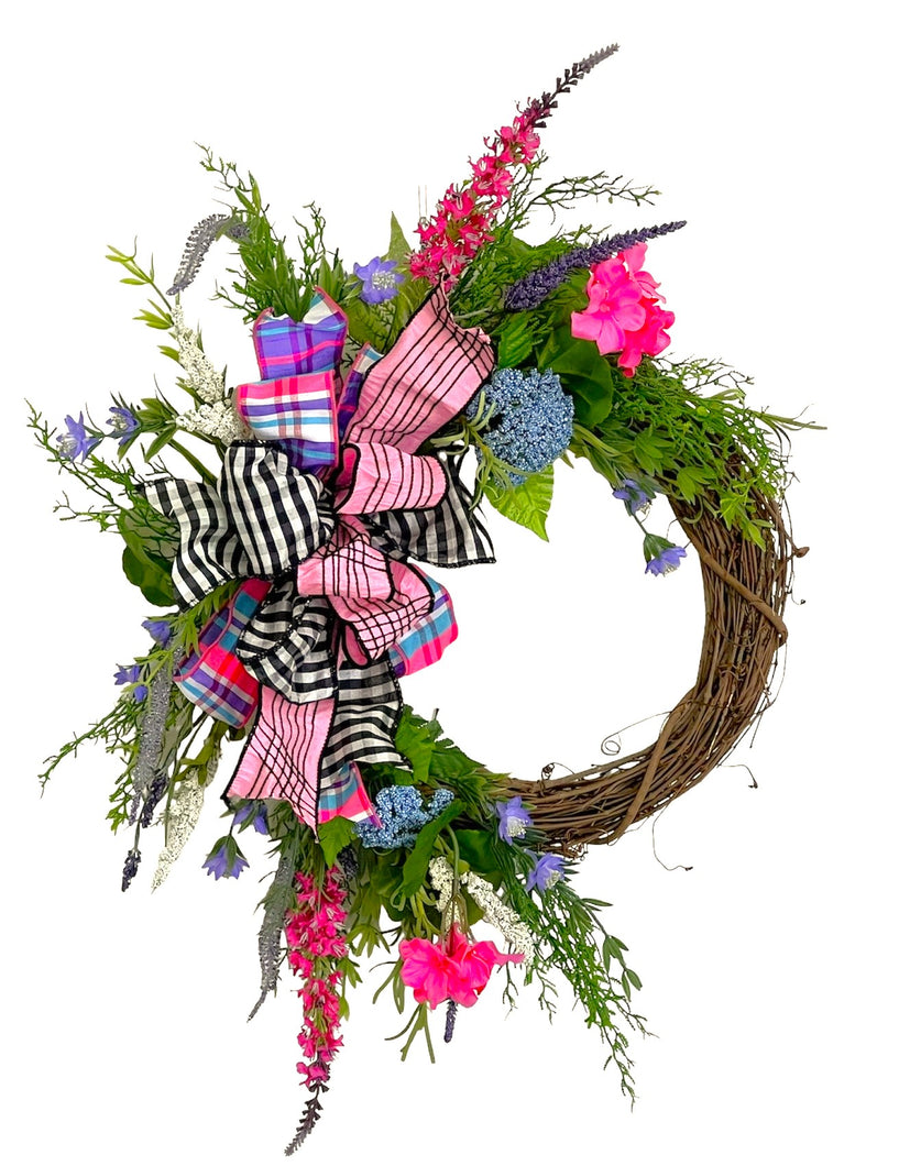 Pink and blue Everyday Wreath/ENG324