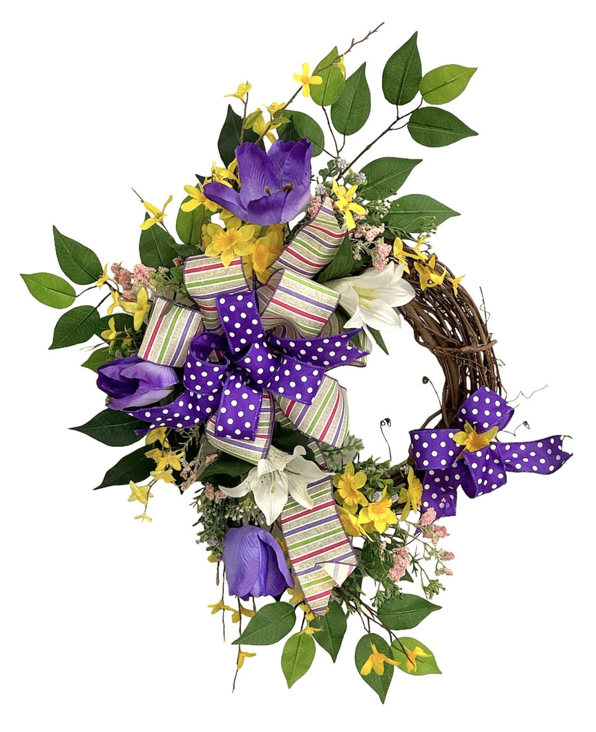 Purple and Yellow Spring Wreath/ENG383