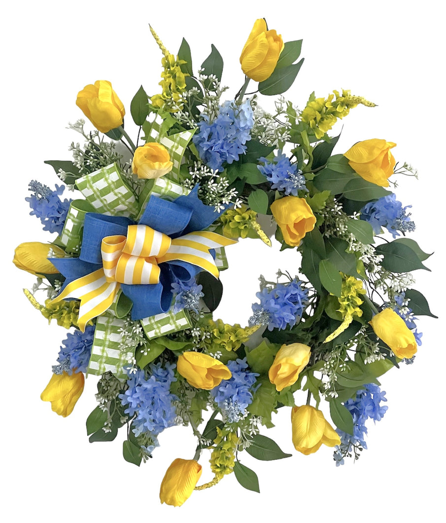 Yellow and Blue Spring Wreath/ENG387