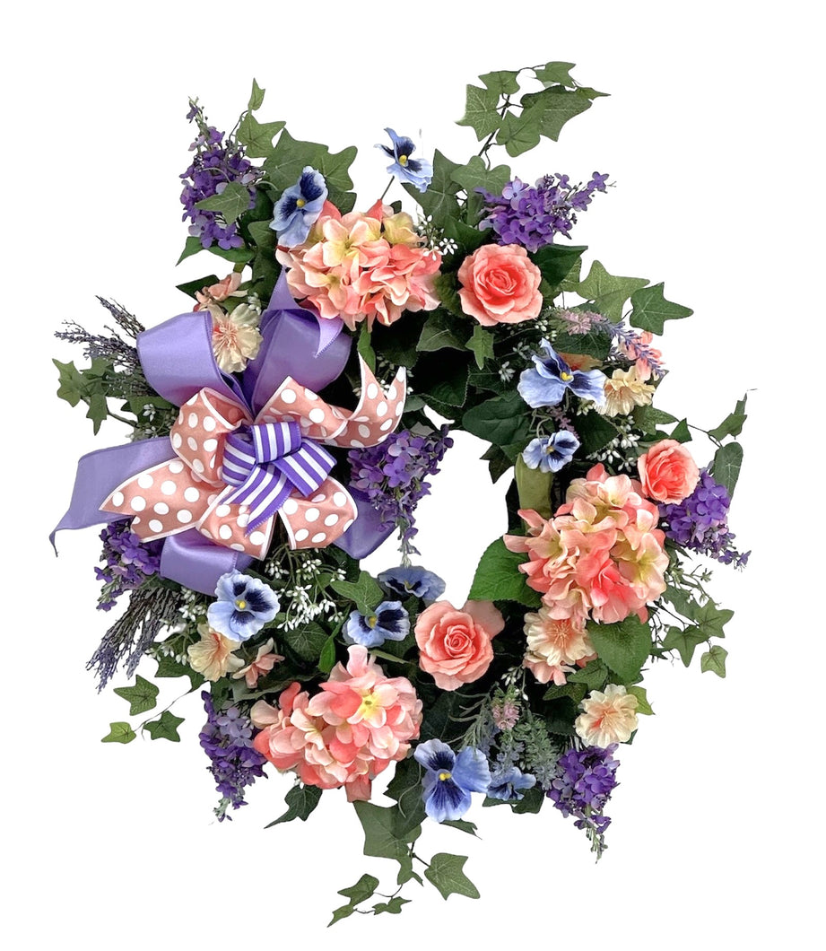 Peach and Lavender Wreath/ENG397