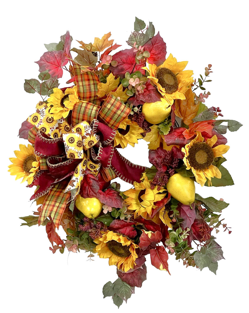 Green, Red, Yellow Fall Wreath/Harv274