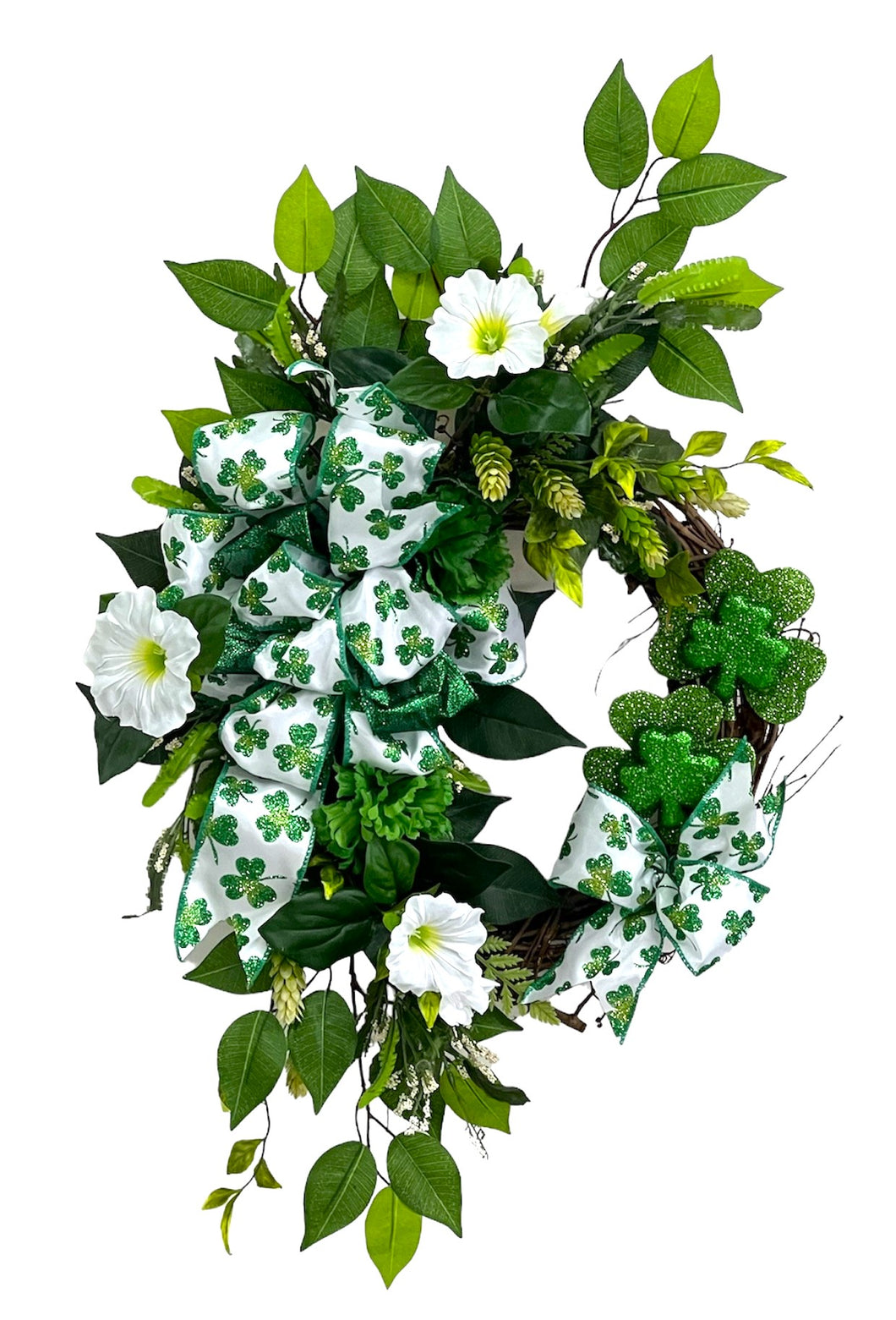 Double Shamrock Ribbon Wreath/STP04