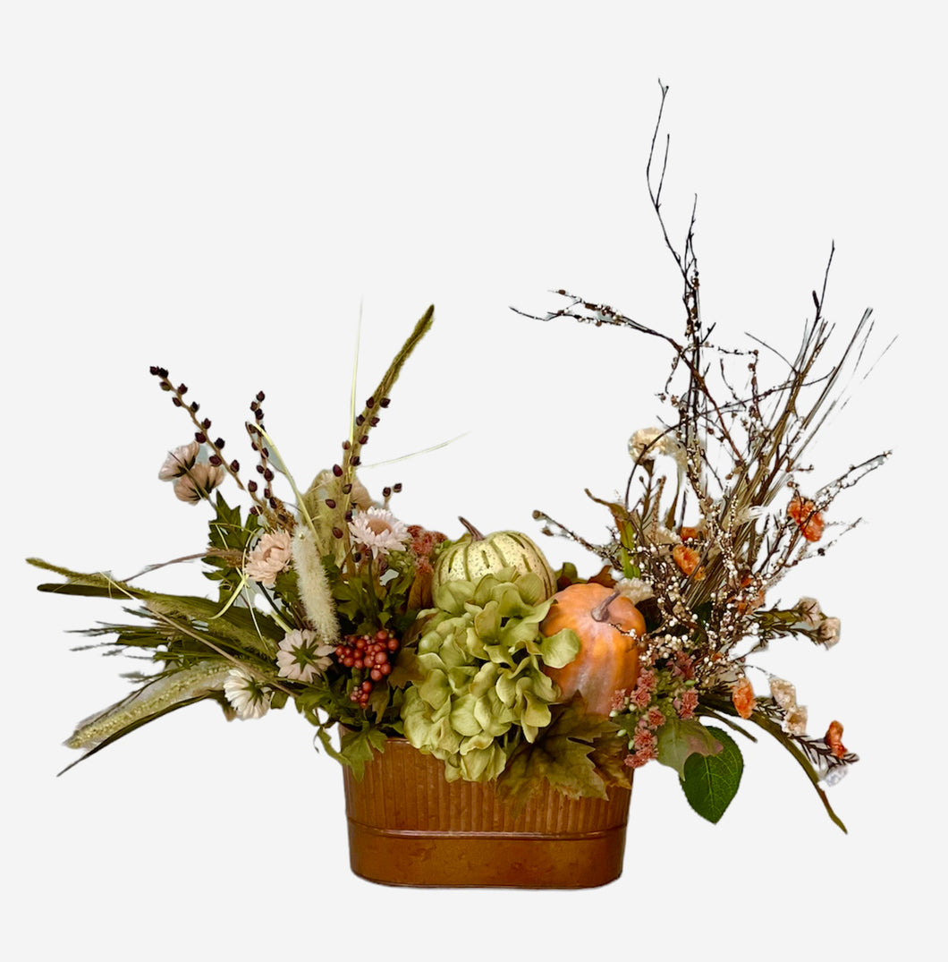 Cream, Light Green, Light Orange Fall Arrangement/FAA02