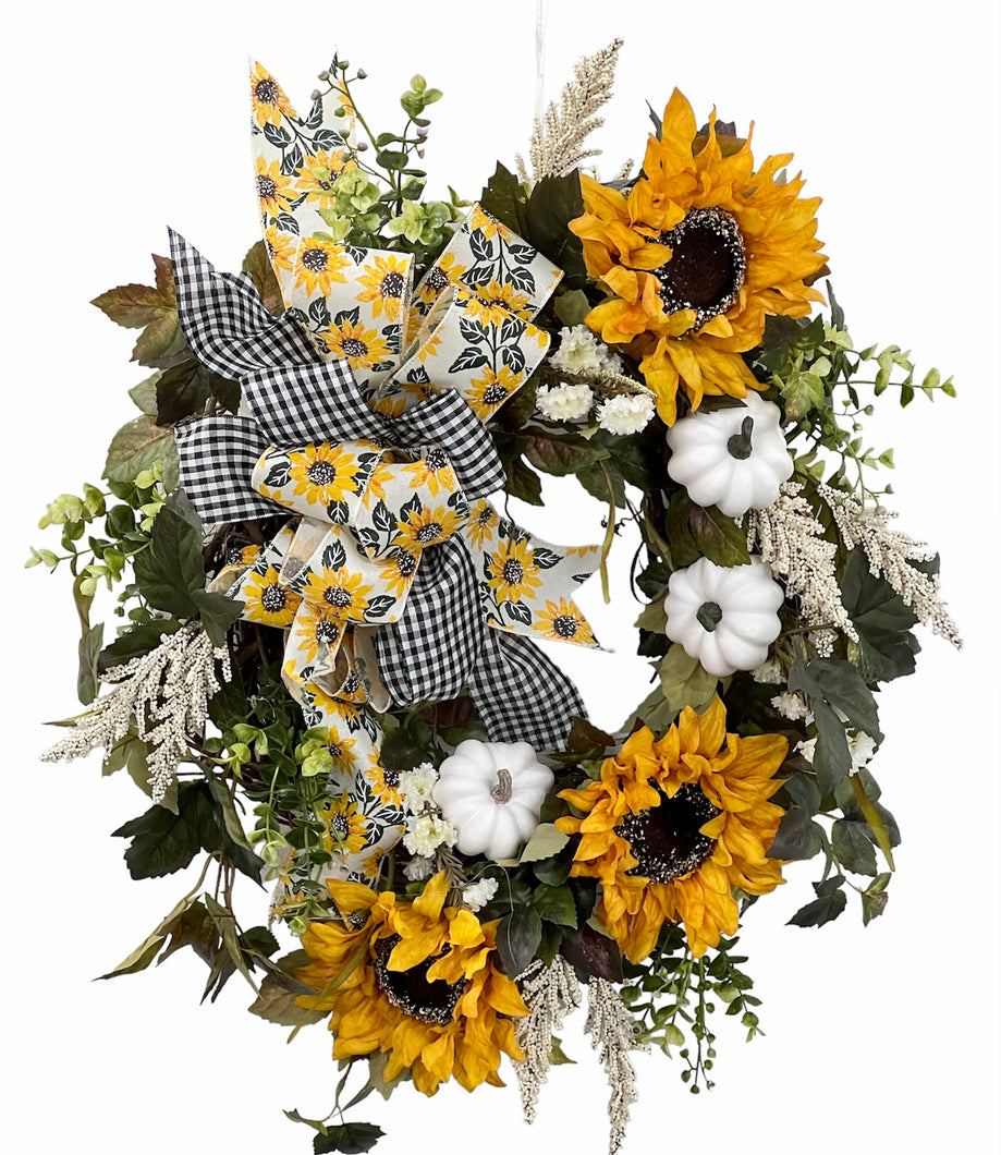 Yellow Sunflower Fall Wreath/Harv258
