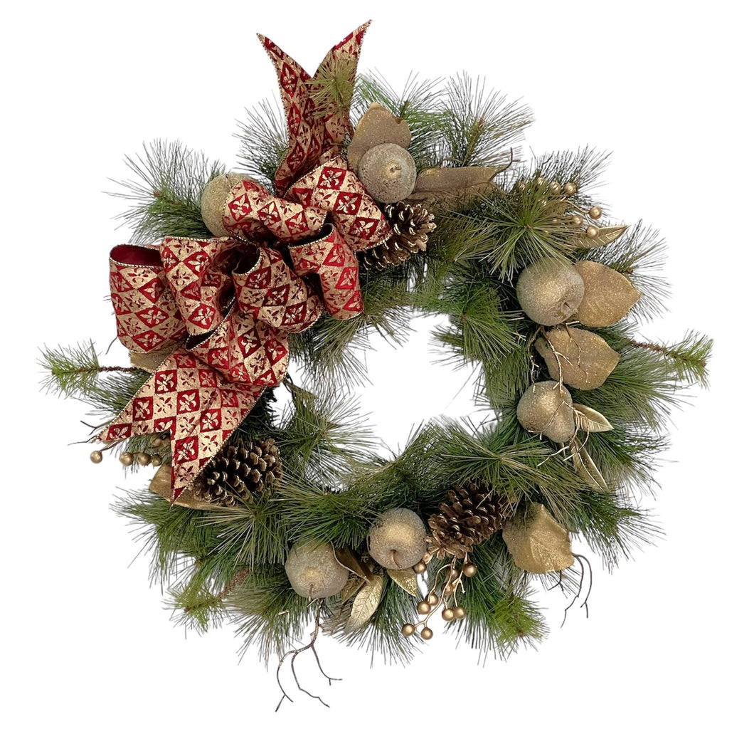 Gold Bejeweled Fruit Holiday Wreath/HOL179