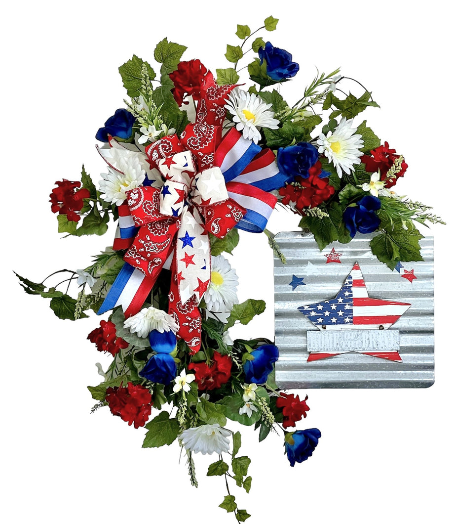 Red, White and Blue Americana Wreath/AMC66