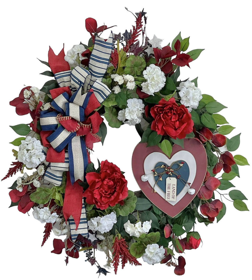 Americana Heart Patriotic Wreath/AMC69