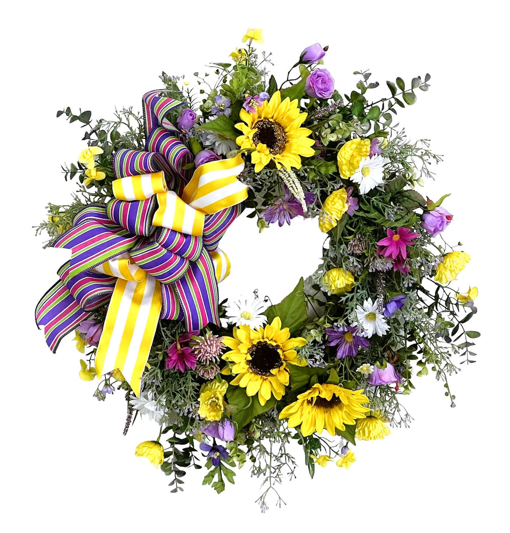 Sunflower and Wildflower Wreath/ENG273