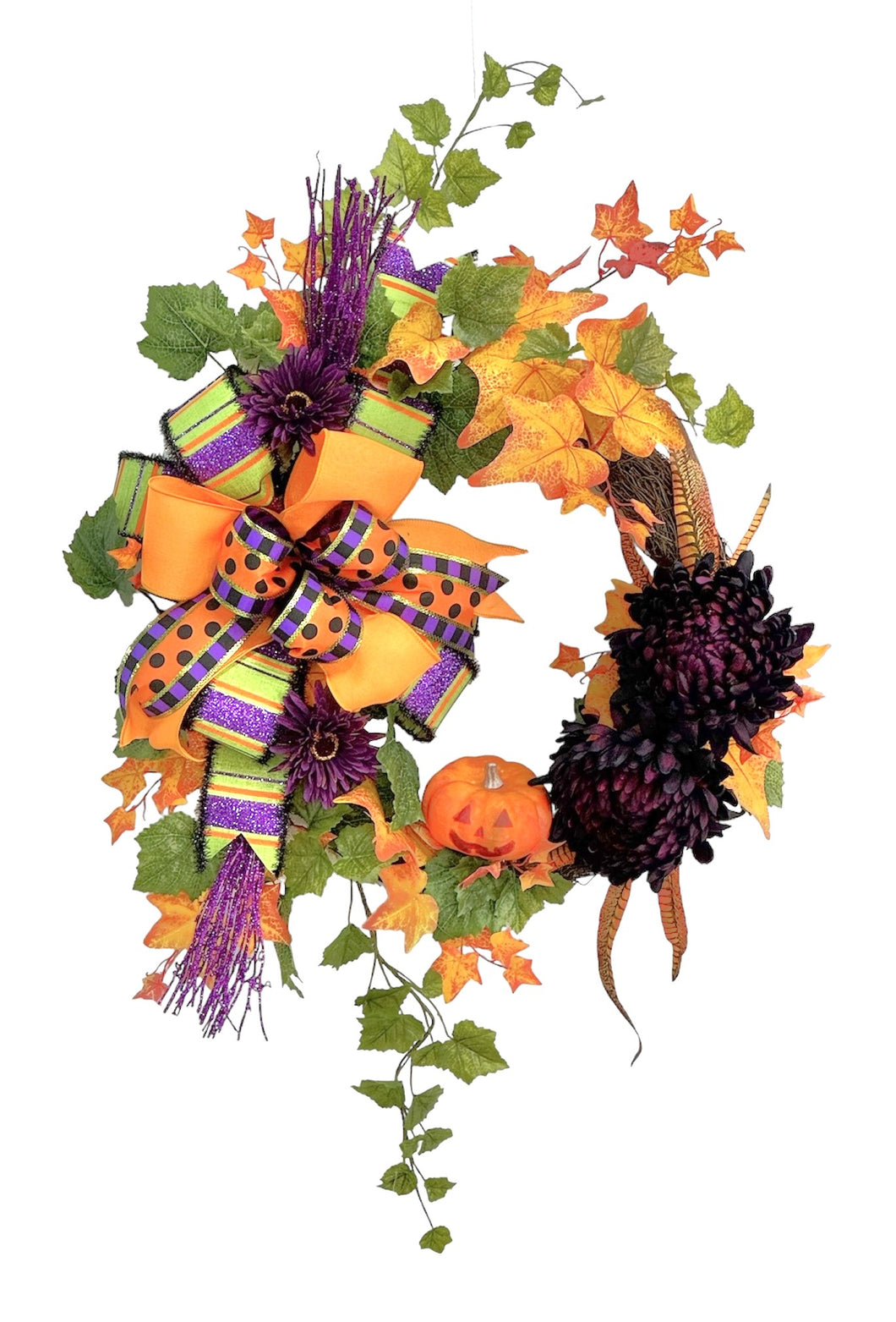 Pops of Purple Halloween Wreath/HAL54