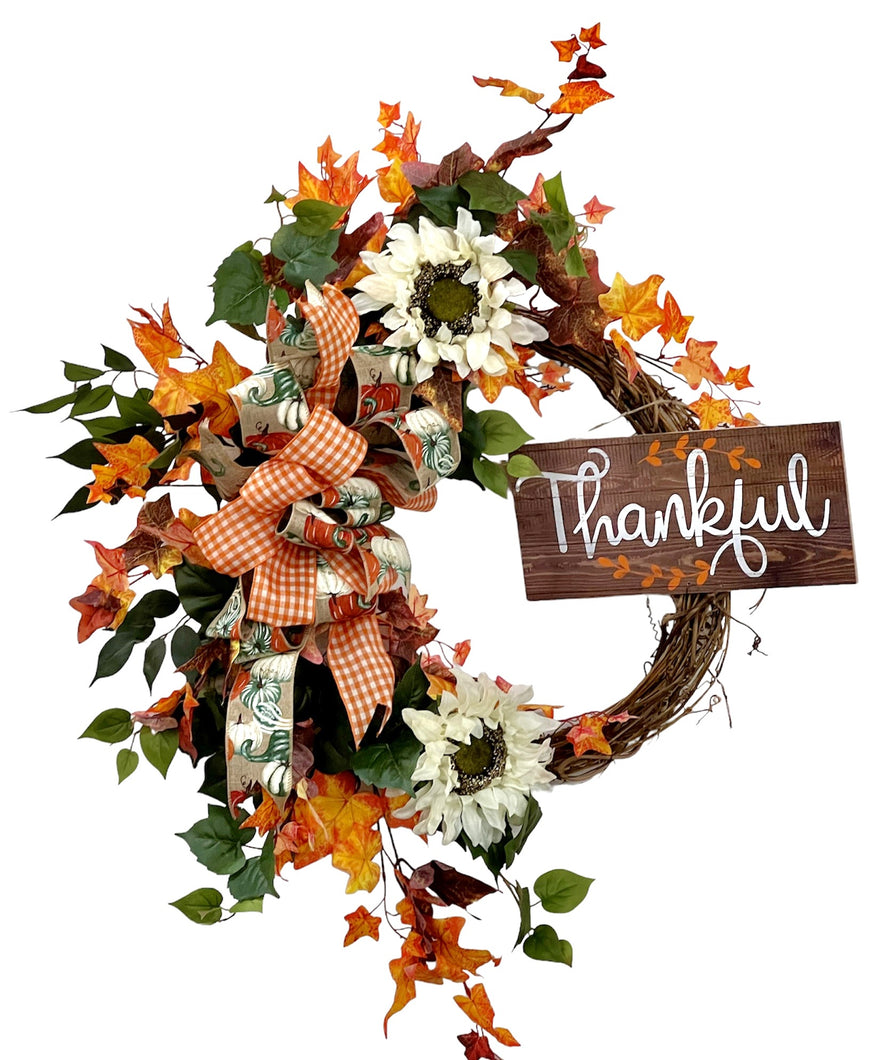 Crescent Thankful Fall Wreath/HARV268