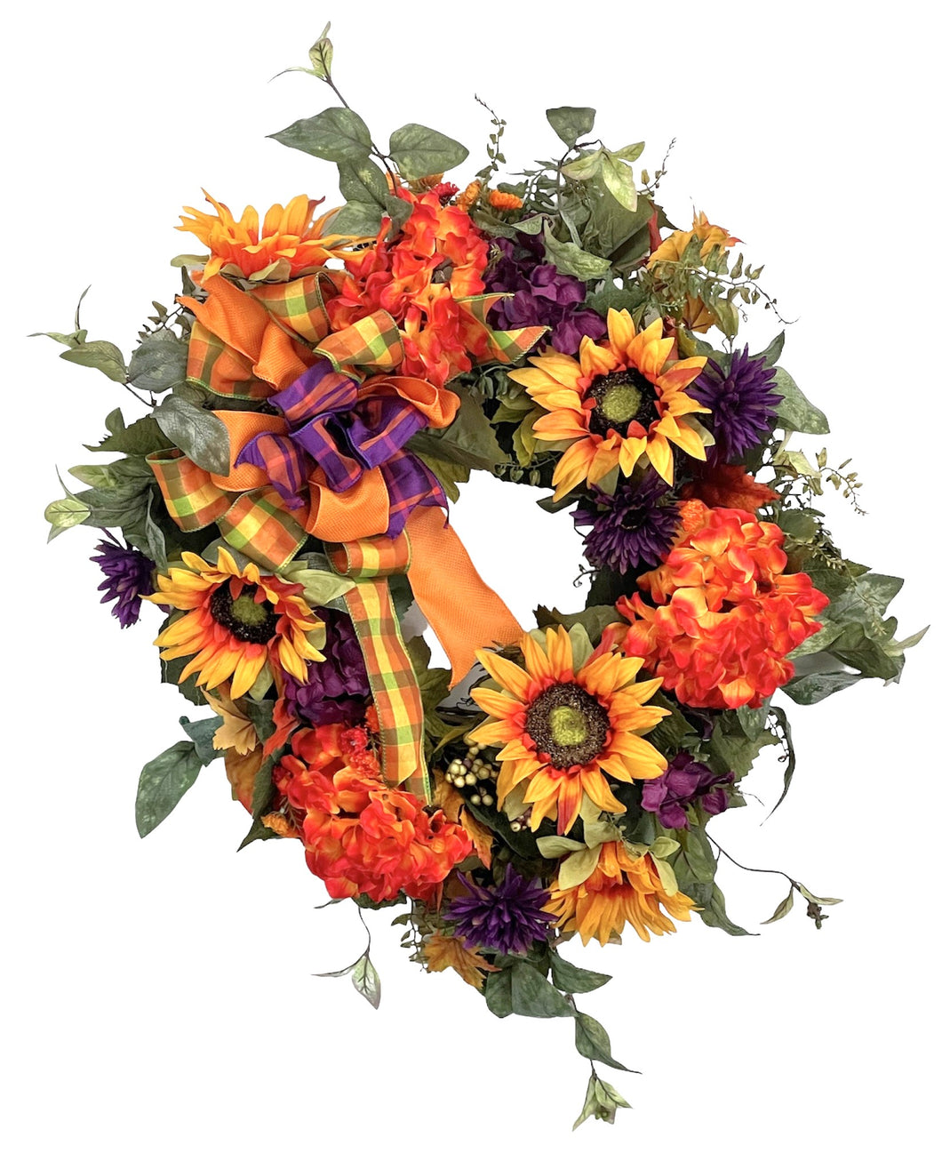 Gold, Orange, Purple Fall Wreath/HARV272
