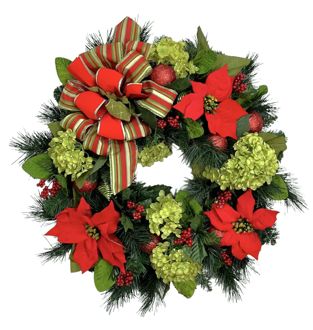 Red and Lime Green Holiday Wreath/HOL160