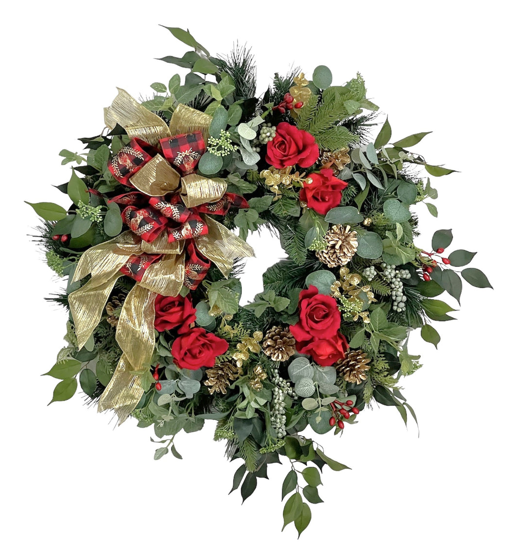 Red Rose Holiday Wreath/HOL169