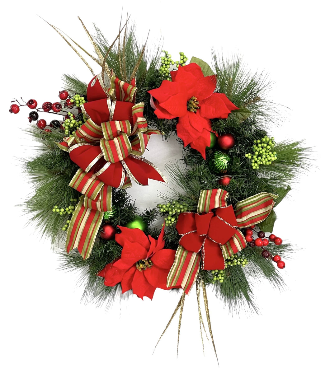 Red and Gold Festive Holiday Wreath/HOL180