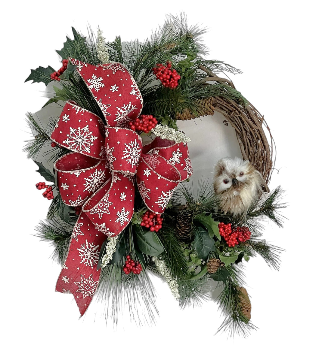 Winter Owl Transitional Wreath/TRANS171