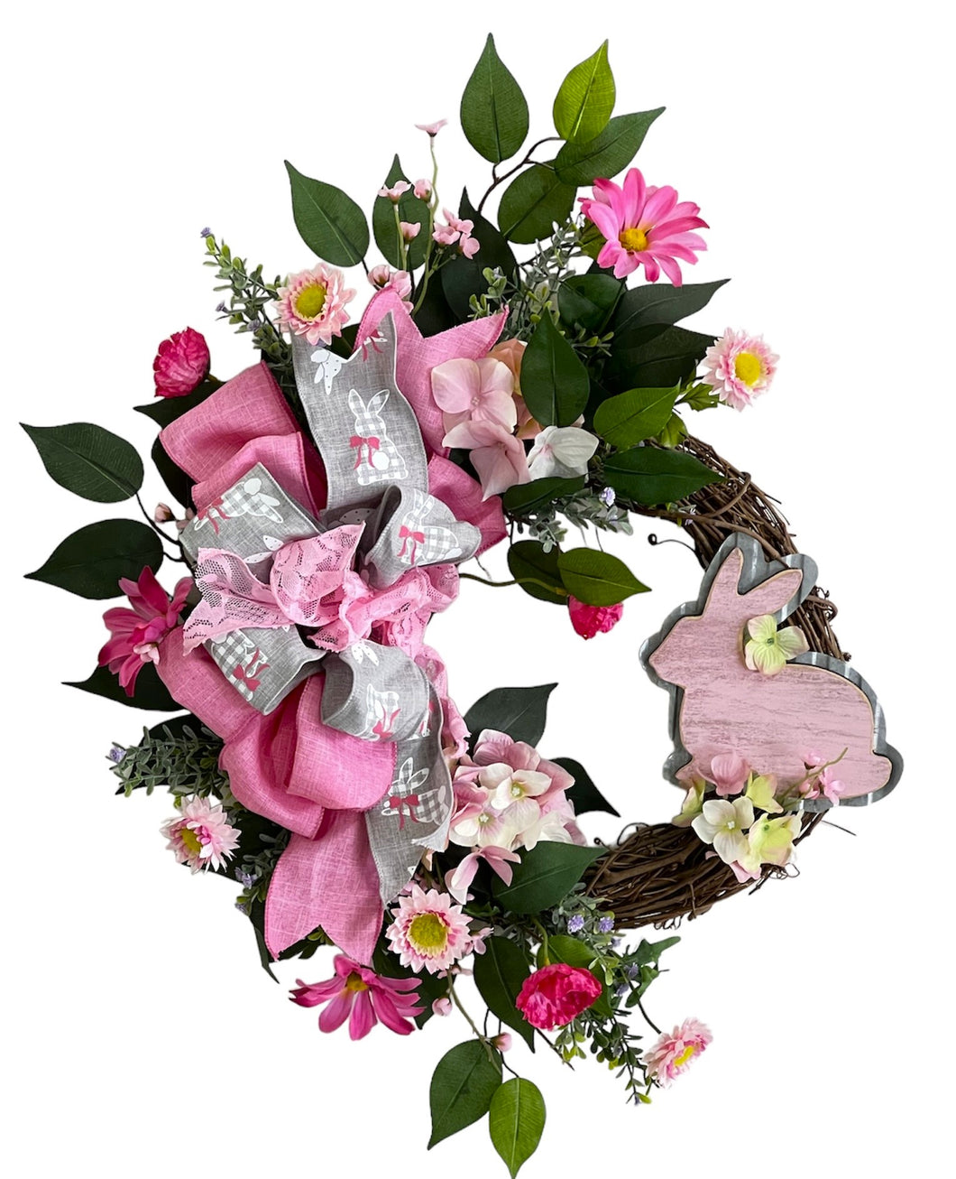 Pink Bunny Spring Wreath/VAL119