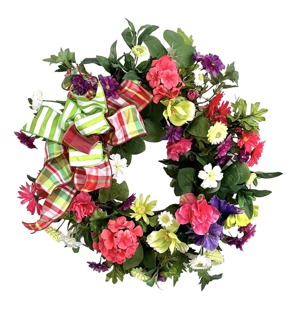 Simply Sensational Coral and Lime Summer Wreath/VER191