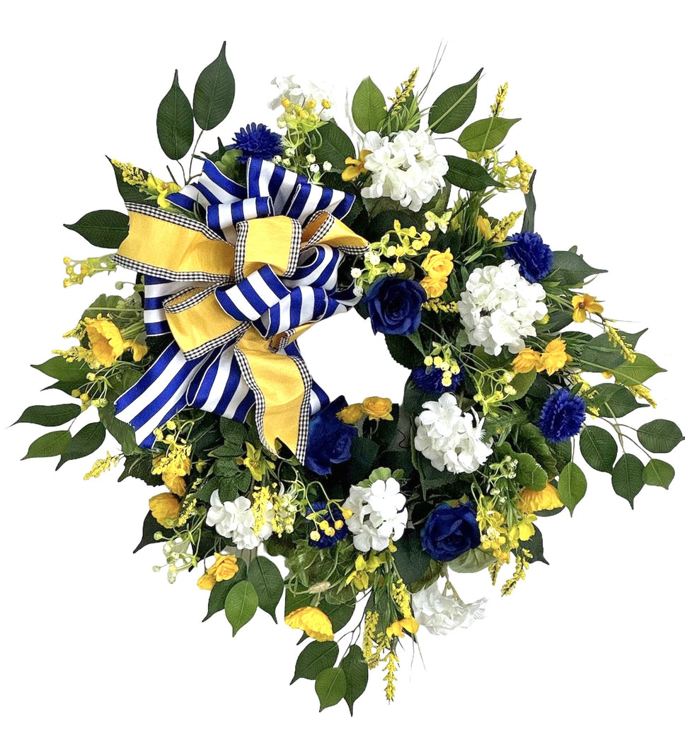 Navy, Yellow and White Floral Wreath/VER204