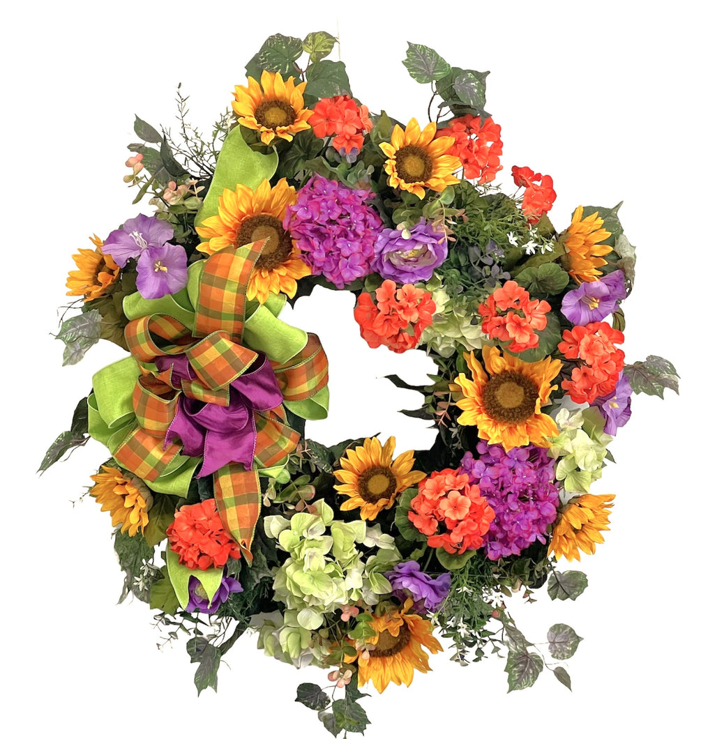 Magenta, Orange, Late Summer Wreath/VER38