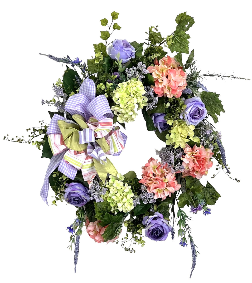 Lime, Lavender and Coral Everyday Wreath/ENG371