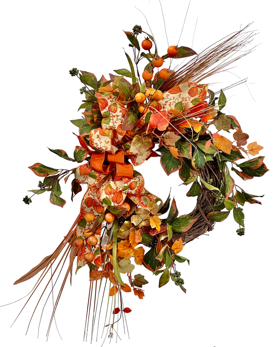 Orange Crescent Fall Wreath/Harv259