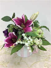 Burgundy, Cream and Purple Petite Silk Floral Arrangement/RA08 - April's Garden Wreath