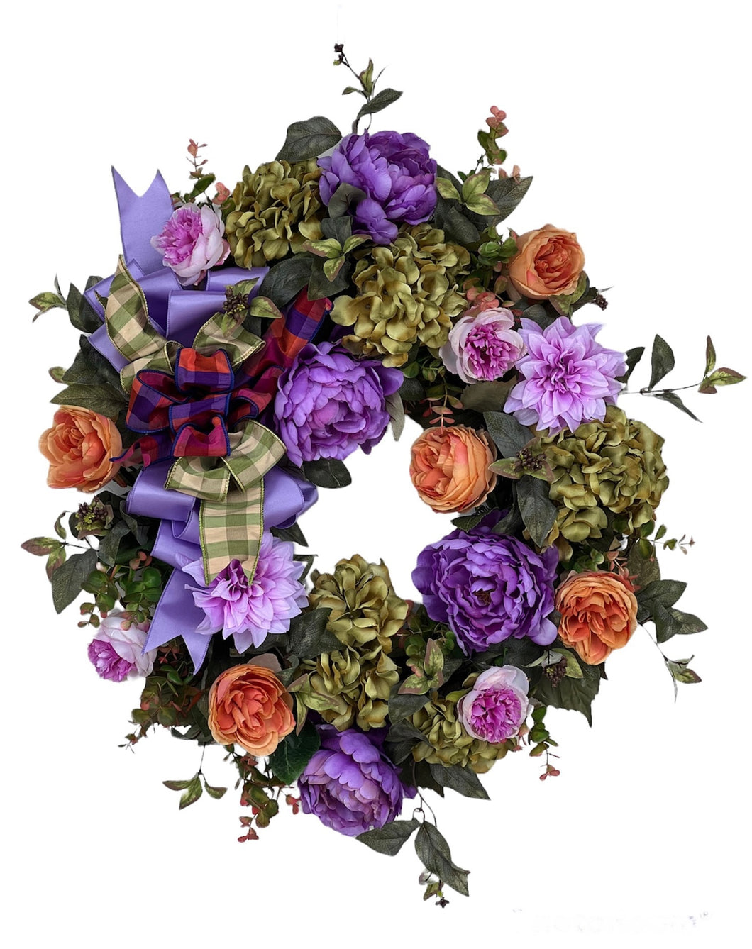 Purple, Green, Orange Everyday Floral Wreath/ROM50