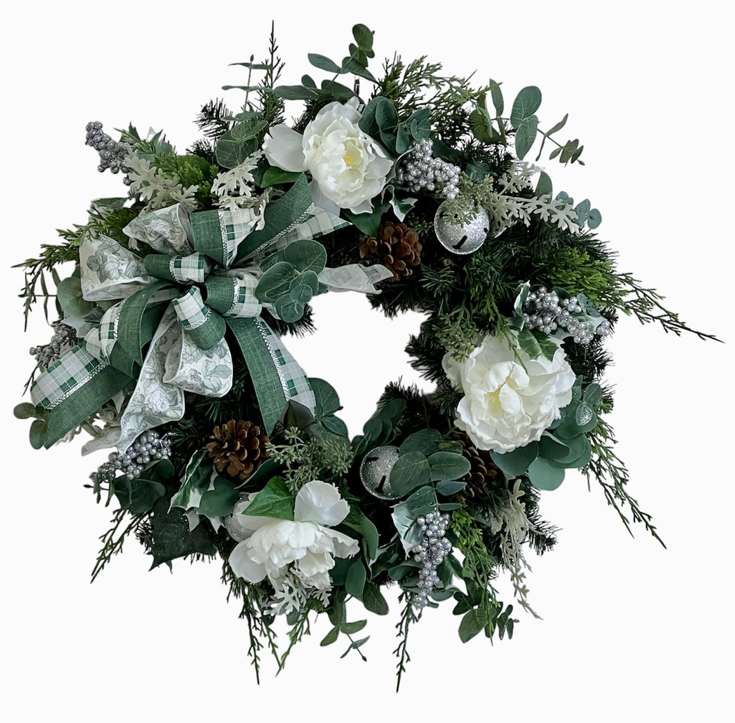 Silver Bell Transitional Winter Wreath/TRANS87