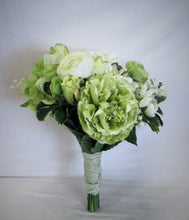 Green and Cream Silk Floral Bridal Bouquet/BB03 - April's Garden Wreath