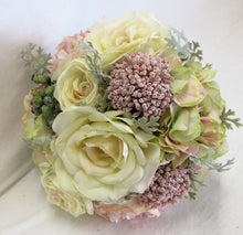 Cream and Pink Silk Floral Bridal Bouquet/BB04 - April's Garden Wreath