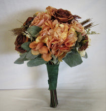 Cream, Rust, and Apricot Silk Floral Bridal Bouquet/BB07 - April's Garden Wreath