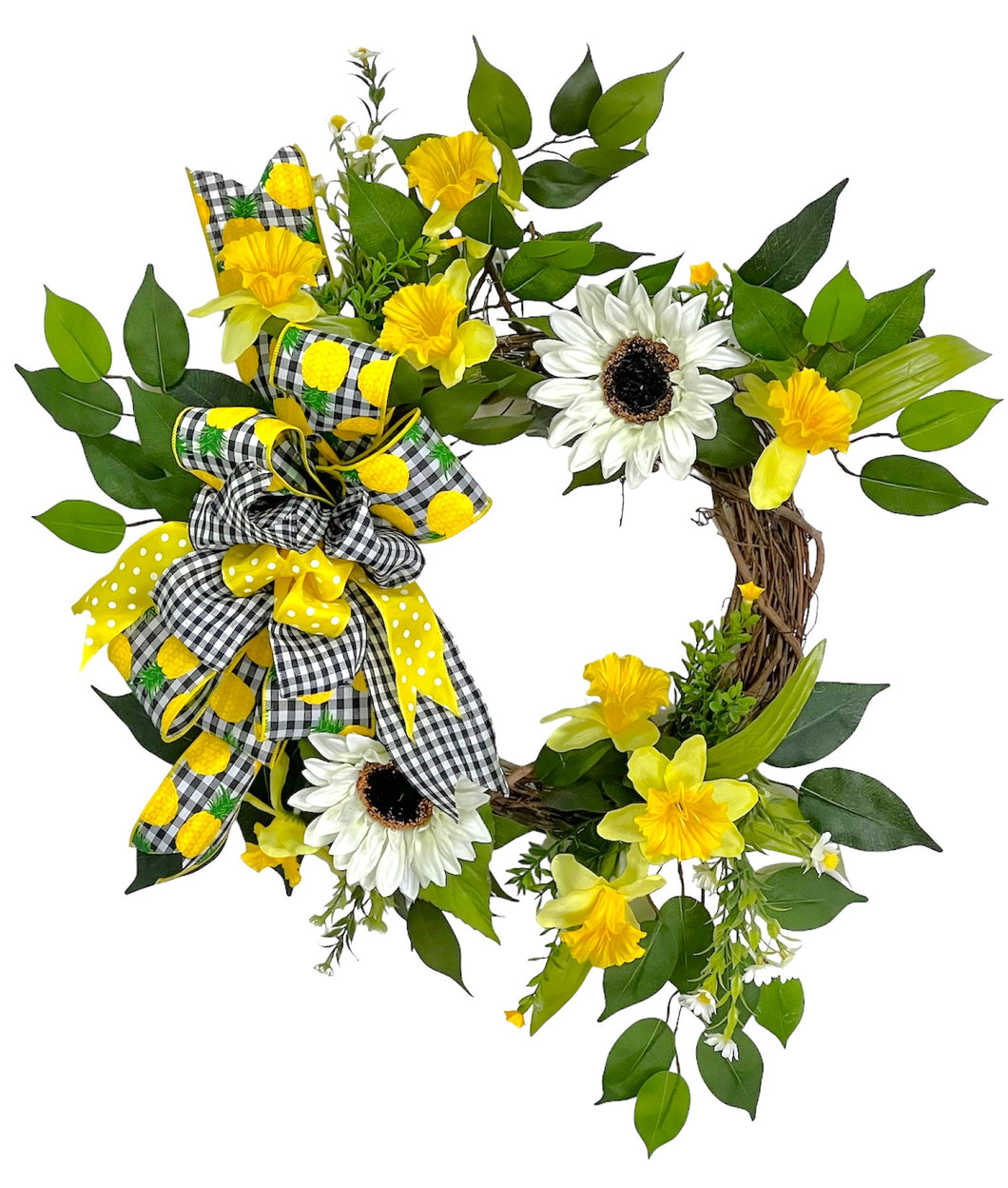 Daffodil and Sunflower Wreath/ENG353