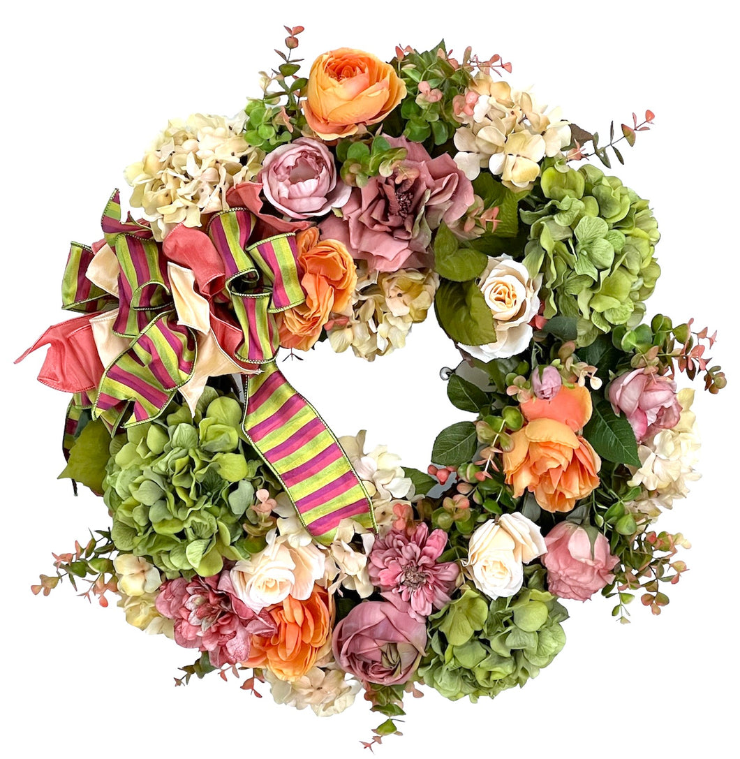 Hydrangea and Rose Wreath/ENG355