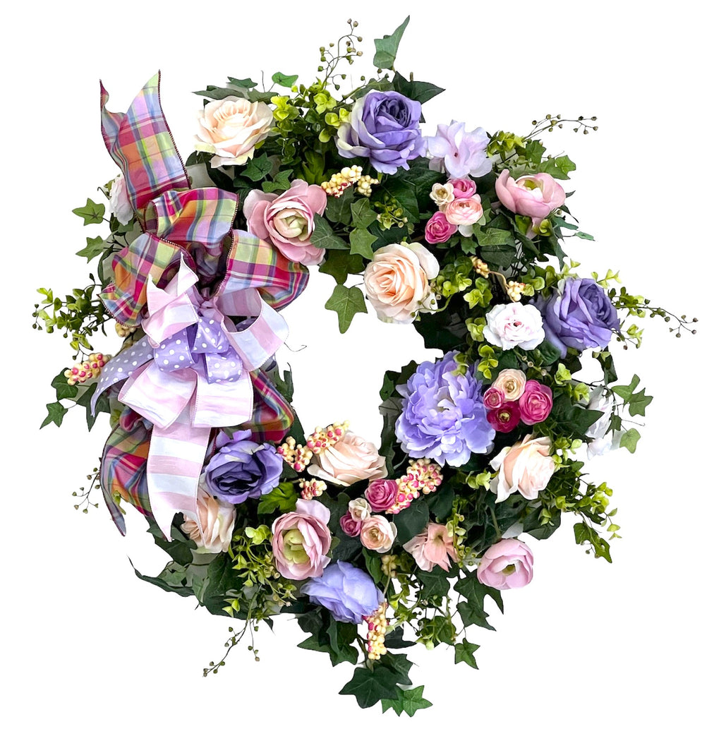 Pink, Peach and Lavender Everyday Wreath/ENG365