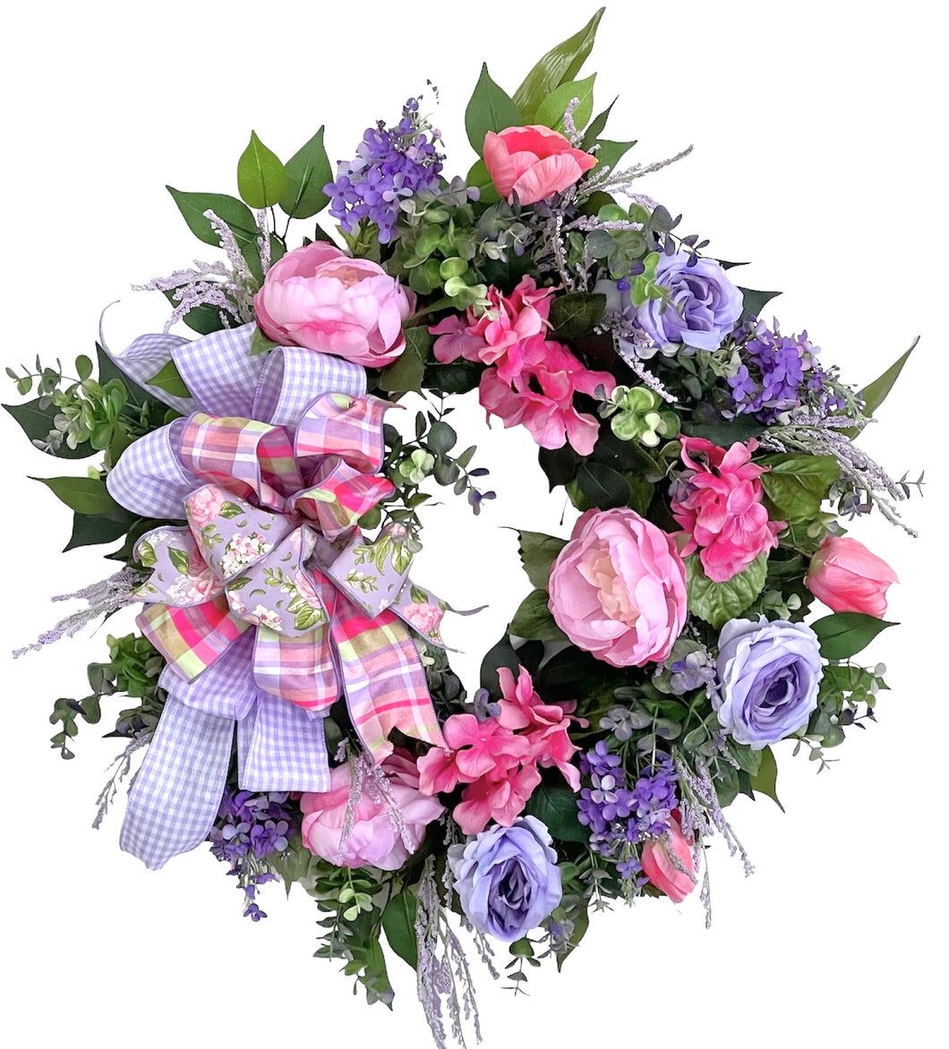 Pink and Purple Spring Wreath/ENG366
