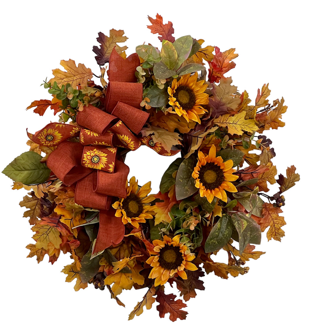 Gold/Orange Sunflower Wreath/HARV255