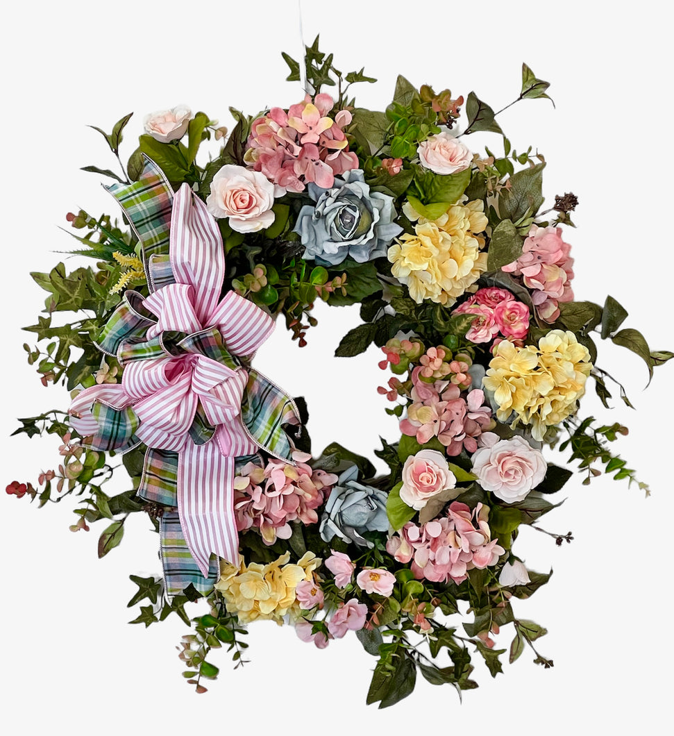 Dusty Yellow, Pink, Blue Wreath/ROM47