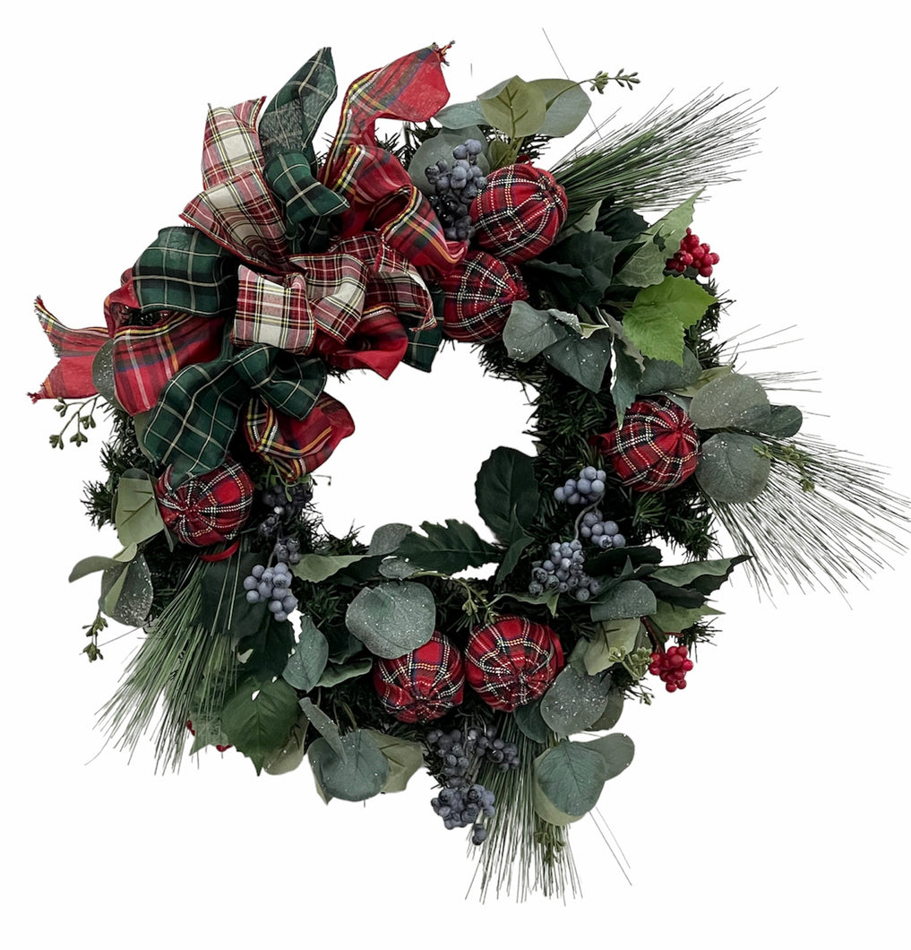 Plaid Transitional Winter Wreath/TRANS151