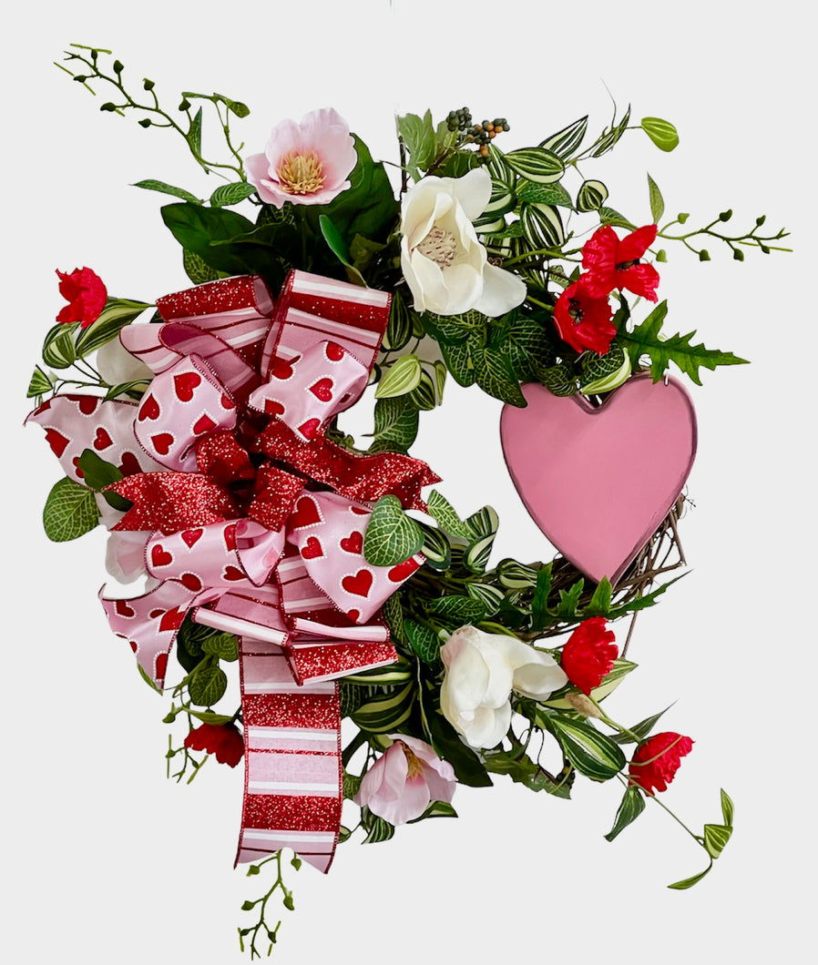 Pink and Red Valentine's Day Wreath/Val98